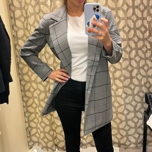 Ann Taylor Oversized Plaid Blazer Coat
